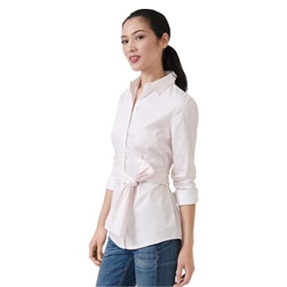 UnTUCKit Pink Pinstripe Clara Button Down Top - Picture 5 of 12